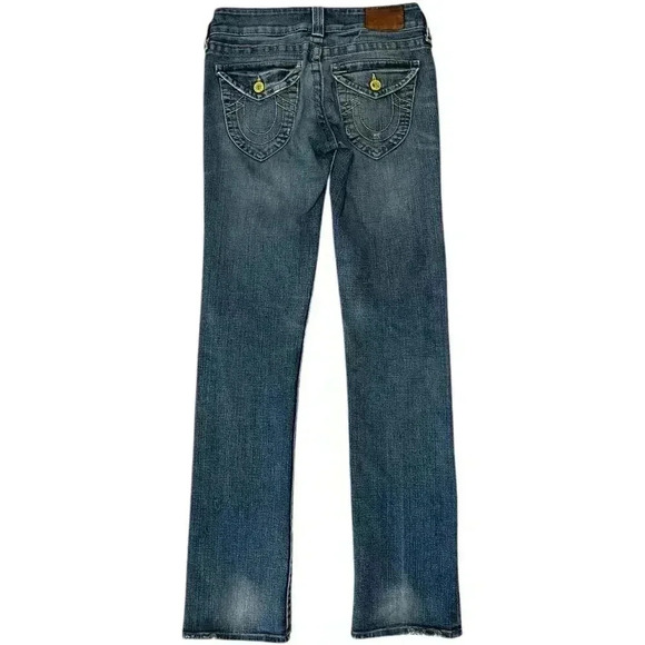 True Religion Yellow Point Flap Pocket Slim Straight Jeans - Picture 3 of 6